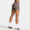 Women Seamless Yoga Shorts Scrunch Butt Gym Shorts Workout Short Leggings Running Fitness Tights White Waist Sports Shorts